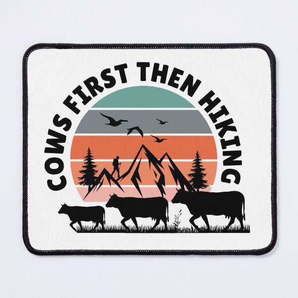 Item preview, Cows first then Hiking vintage sunset with nature designed and sold by FarmsteadAcers.