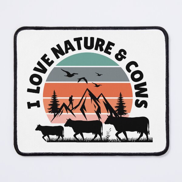 Item preview, I love nature and cows vintage sunset with nature designed and sold by FarmsteadAcers.