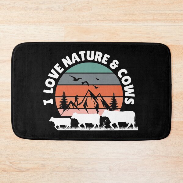 Item preview, Black version of I love nature and cows vintage sunset with nature designed and sold by FarmsteadAcers.