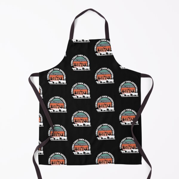 Item preview, Black version of Cows first then adventure vintage sunset with nature designed and sold by FarmsteadAcers.