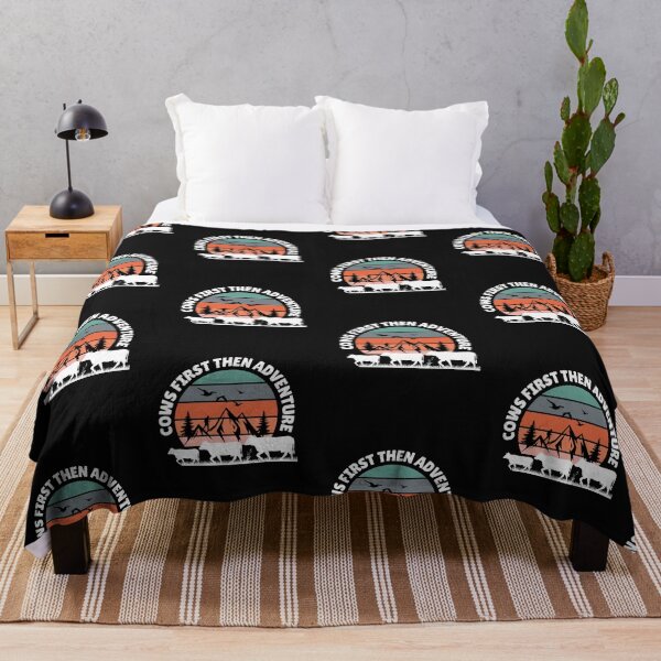 Item preview, Black version of Cows first then adventure vintage sunset with nature designed and sold by FarmsteadAcers.