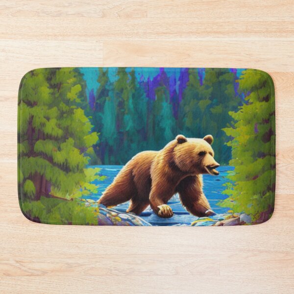 Item preview, Fishing Bear in the Stream - A Bear's Fishing designed and sold by WBP Mart.