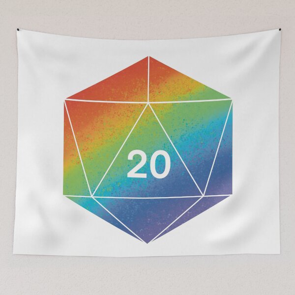 Artikelvorschau, Regenbogenspritzer D20 entworfen und verkauft von SnugBugsGaming.