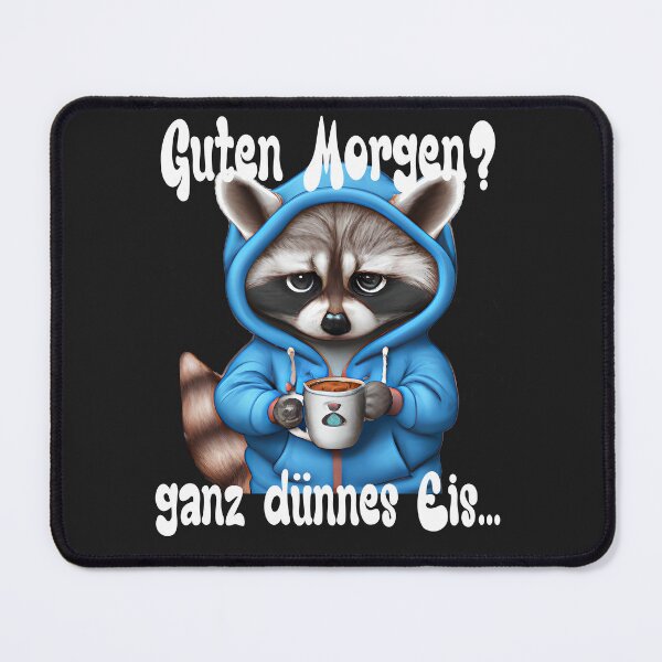 Item preview, Good morning very thin ice, raccoon, coffee designed and sold by Meer-Lifestyle.