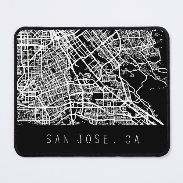 Item preview, San Jose California city map black and white designed and sold by gifts-ideas.
