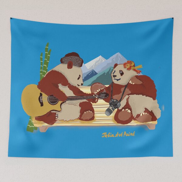 Item preview, Two funny pandas designed and sold by Julia's Print Studio .