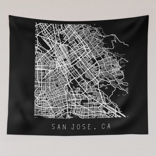 Item preview, San Jose California city map black and white designed and sold by gifts-ideas.