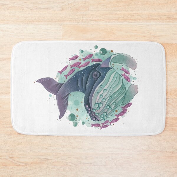 Item preview, Whale swimming with fish designed and sold by adeillustrator.