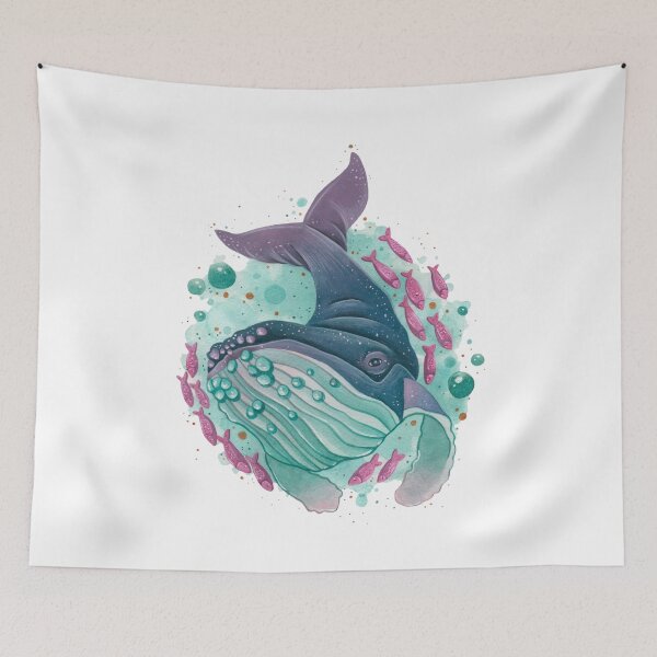 Item preview, Whale swimming with fish designed and sold by adeillustrator.