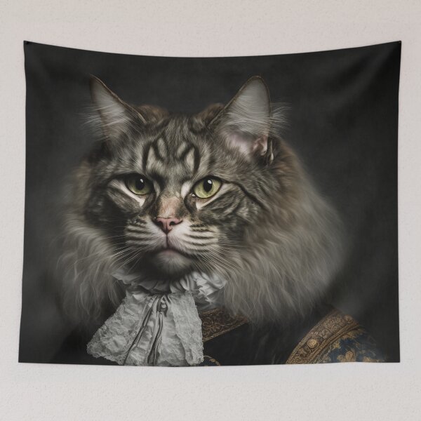 Item preview, Hyper Realistic Cat Portrait Royal Renaissance Animal –  Photorealism Classic Royal Portrait Of A Cat designed and sold by MadeByRobots.