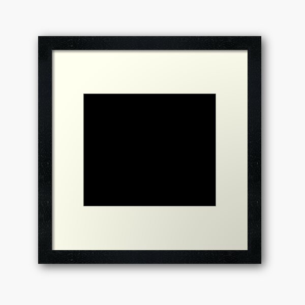 Black Plain Solid Framed Art Print