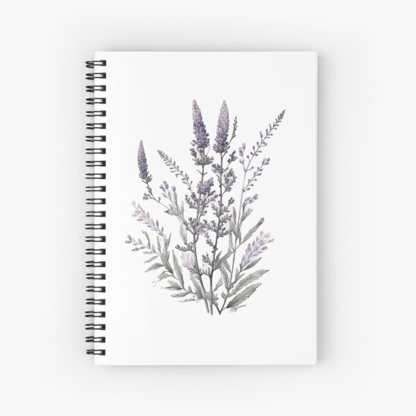 Watercolor lavender flower Spiral Notebook