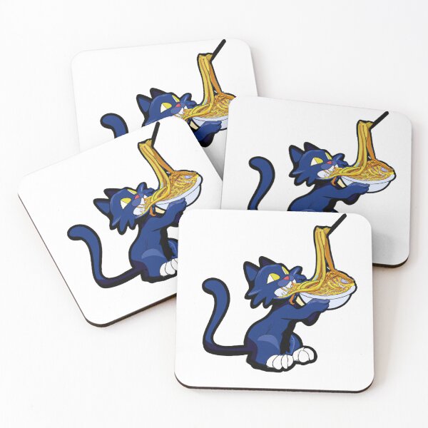 Item preview, cat eating noodles designed and sold by T-shirtJohny.