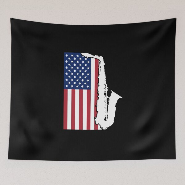 Artikelvorschau, Saxophon USA Flagge entworfen und verkauft von pirminio.