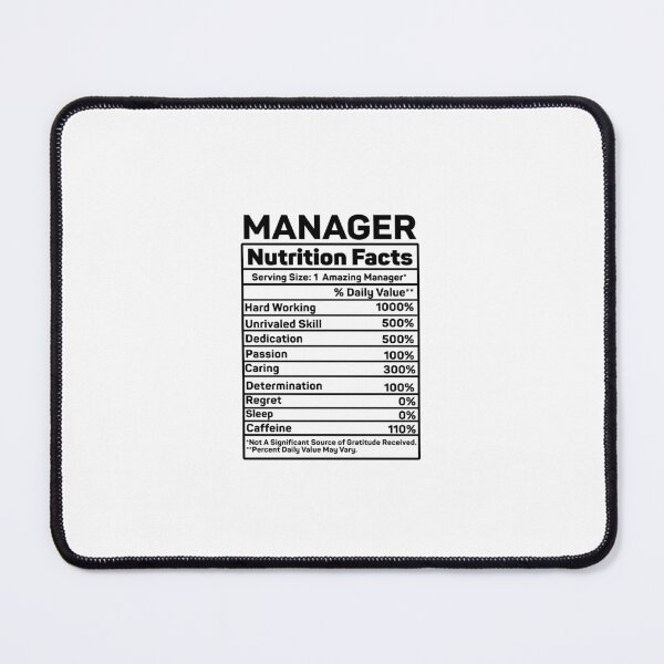 Item preview, Manager Nutrition Facts designed and sold by TeesYouWant.