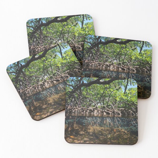 Item preview, Mangrove trees in the sea and fish underwater designed and sold by Seaphotoart.