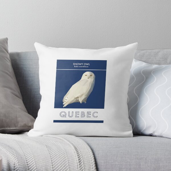 Quebec - Snowy Owl Throw Pillow
