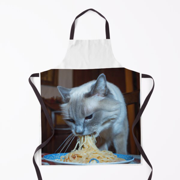 Item preview, cat eating pasta designed and sold by T-shirtJohny.