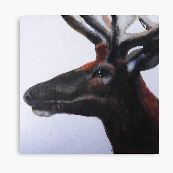 Wapiti #6, acrylic on wood panel, 10x10", 2017 Canvas Print