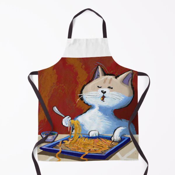 Item preview, funny cat eating noodles designed and sold by T-shirtJohny.