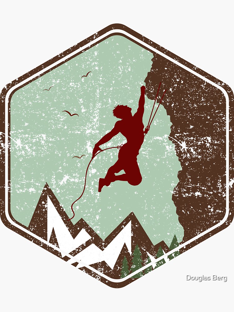 "Vintage Rock Climbing Badge Logo" Sticker for Sale by bepson Redbubble