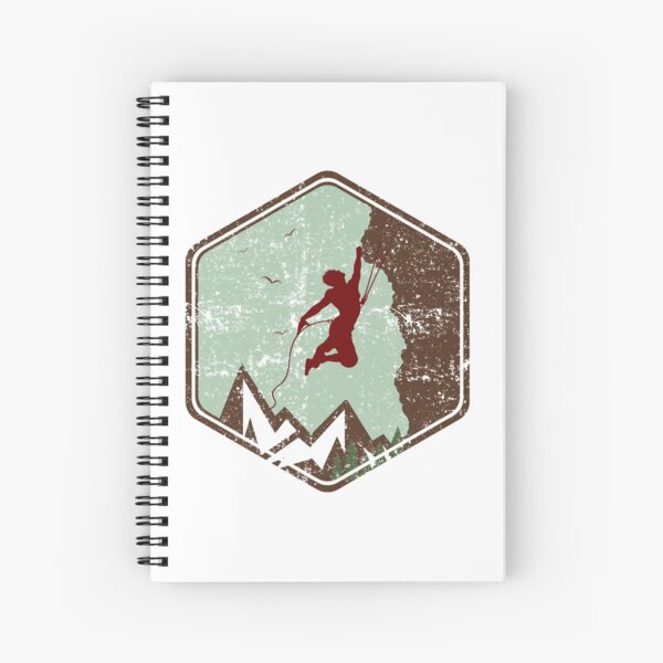 Vintage Rock Climbing Badge Logo Spiral Notebook