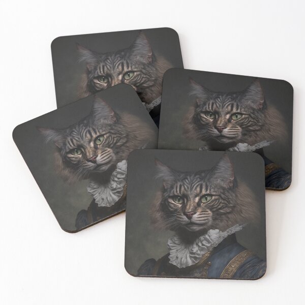 Item preview, Hyper Realistic Cat Portrait Royal Renaissance Animal –  Photorealism Classic Royal Portrait Of A Cat designed and sold by MadeByRobots.