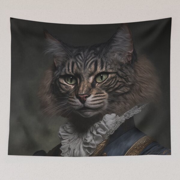 Item preview, Hyper Realistic Cat Portrait Royal Renaissance Animal –  Photorealism Classic Royal Portrait Of A Cat designed and sold by MadeByRobots.