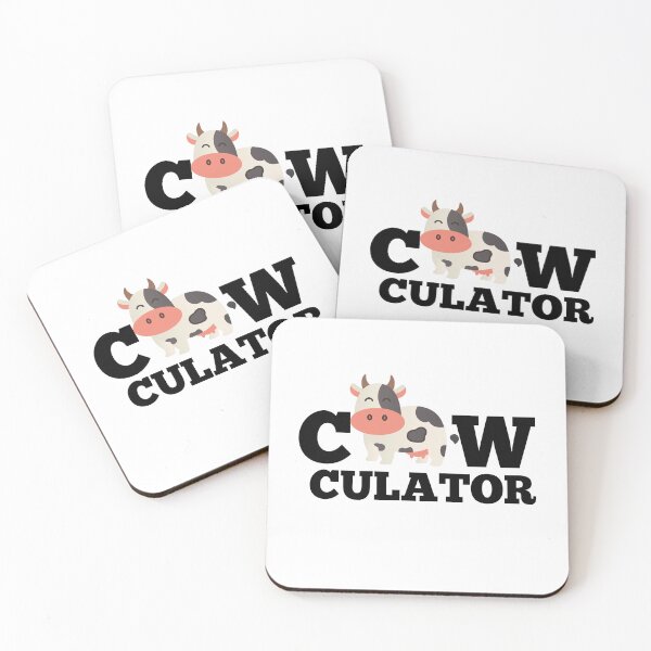 Item preview, Cute "Cow-culator" sticker Funny colorful cow puns Calculator designed and sold by FarmsteadAcers.
