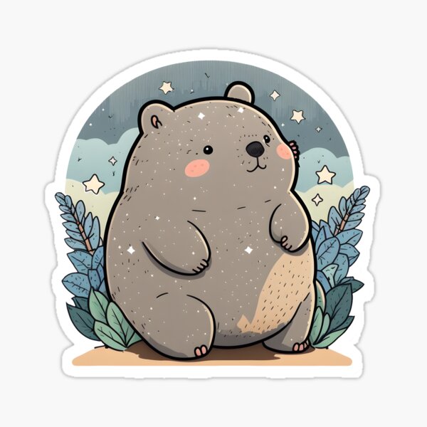 Vista previa del artículo con la obra «Los wombats son lindos marsupiales nocturnos», diseñado y vendido por CutePlanetEarth.