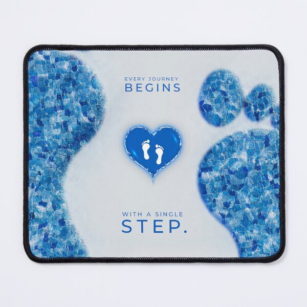 Item preview, Blue Heart Wave - Every Journey begins with a single step. designed and sold by Andy's Muse.