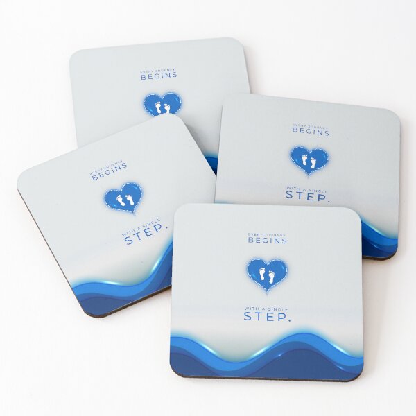 Item preview, Blue Heart Wave - Every Journey begins with a single step. designed and sold by Andy's Muse.