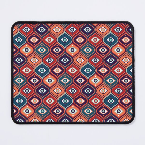 Item preview, Evil eye - vintage ogee pattern - orange, petrol, rust designed and sold by Arubi-Art.