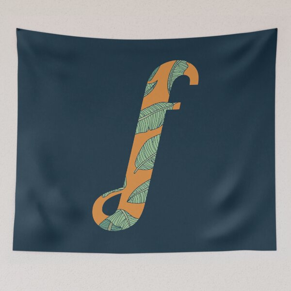 Item preview, Leaf/Feather Pattern Letter F Monogram (Gold) designed and sold by Gumblebee Design.