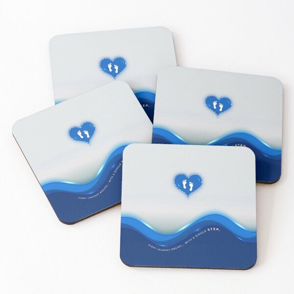 Item preview, Blue Heart Wave with Footprints and Quote designed and sold by Andy's Muse.