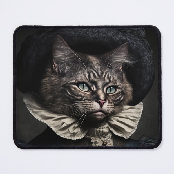 Item preview, Hyper Realistic Cat Portrait Royal Renaissance Animal – Photorealism Classic Royal Portrait Of A Cat designed and sold by MadeByRobots.