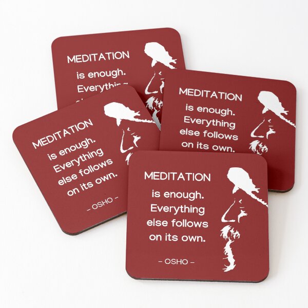 Item preview, Osho - Meditation is enough... - text design designed and sold by RetComly.