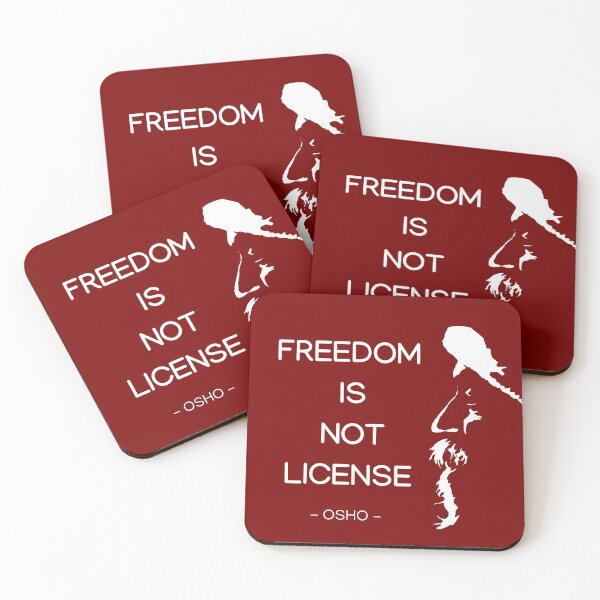 Item preview, Osho - Freedom Is Not License - text design designed and sold by RetComly.