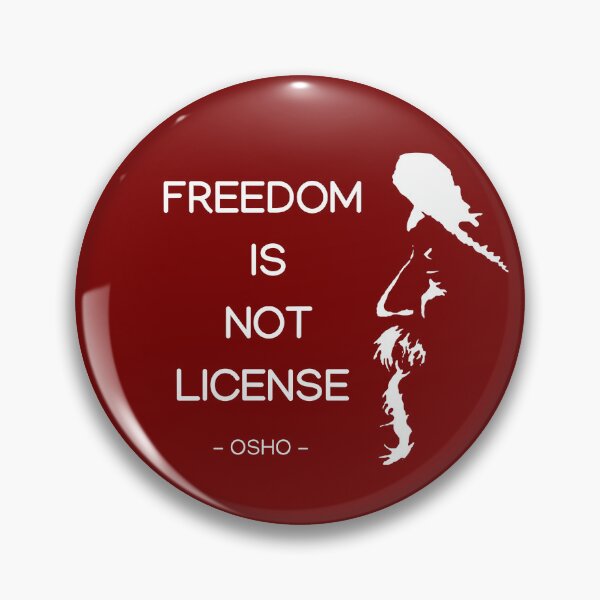 Item preview, Osho - Freedom Is Not License - text design designed and sold by RetComly.