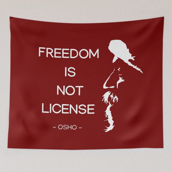 Item preview, Osho - Freedom Is Not License - text design designed and sold by RetComly.