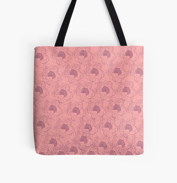Peonies on Pink All Over Print Tote Bag