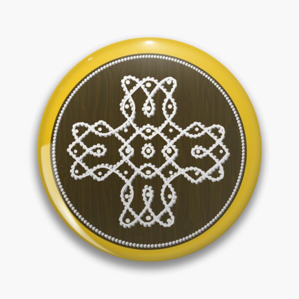 Item preview, Dot kolam/muggu brown tile designed and sold by ShreecreatE.