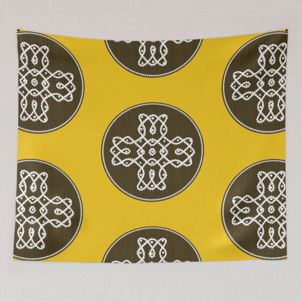 Item preview, Dot kolam/muggu brown tile designed and sold by ShreecreatE.