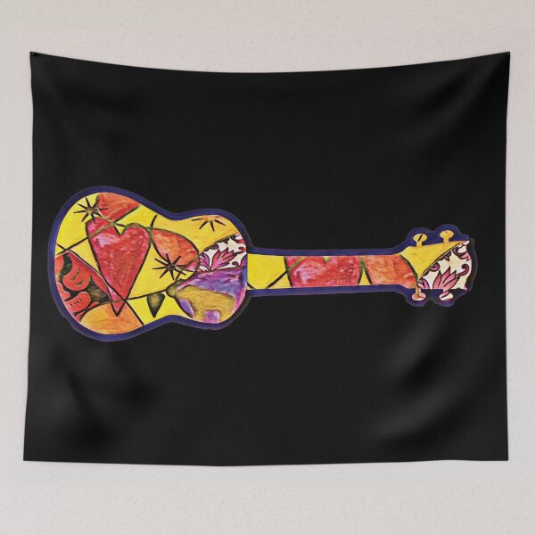 Item preview, Ukulele mixed media colorful designed and sold by piesdesignart.