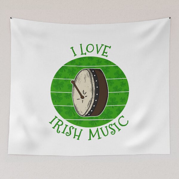 Item preview, St Patrick's Day Bodhran Drummer, I Love Irish Music designed and sold by doodlerob.