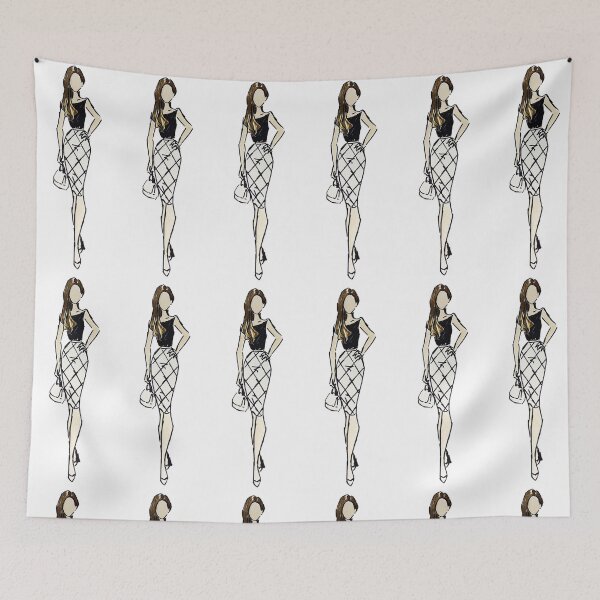 Item preview, Windowpane Check Pencil Skirt designed and sold by Praline Creative.