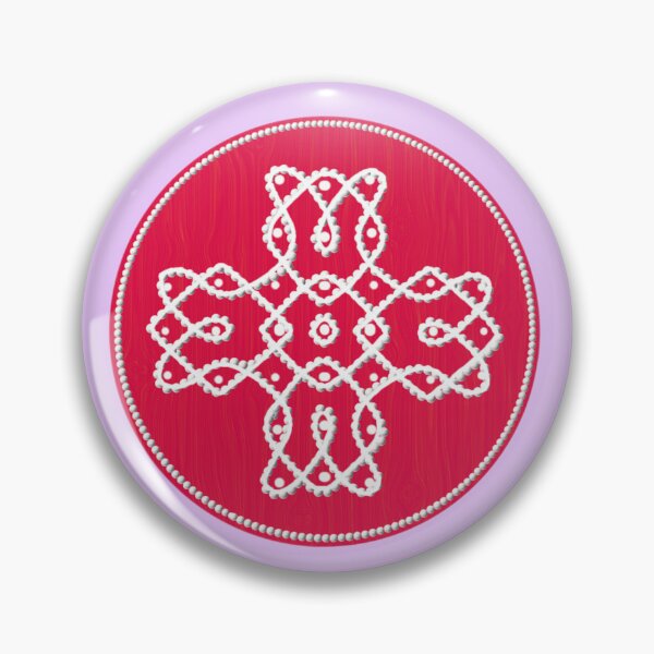 Item preview, Dot kolam/muggu pink tile designed and sold by ShreecreatE.