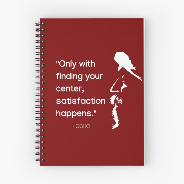 Item preview, Osho - Only with finding your center, satisfaction happens... text design designed and sold by RetComly.