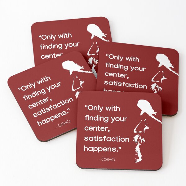 Item preview, Osho - Only with finding your center, satisfaction happens... text design designed and sold by RetComly.