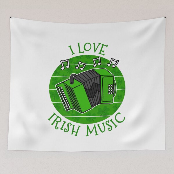 Item preview, St Patrick's Day Accordion, I Love Irish Music designed and sold by doodlerob.